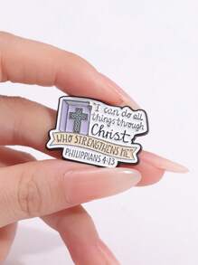 1/3 件复古我从未说过有趣的耶稣珐琅别针胸针松针翻领别针徽章背包服装配饰时尚珠宝 - 彩色 - 查看 6