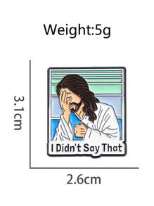 1/3 件复古我从未说过有趣的耶稣珐琅别针胸针松针翻领别针徽章背包服装配饰时尚珠宝 - 彩色 - 查看 8