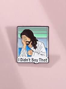 1/3 件复古我从未说过有趣的耶稣珐琅别针胸针松针翻领别针徽章背包服装配饰时尚珠宝 - 彩色 - 查看 3