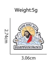 1/3 件复古我从未说过有趣的耶稣珐琅别针胸针松针翻领别针徽章背包服装配饰时尚珠宝 - 彩色 - 查看 9