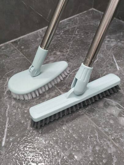 1/2pcs Bathroom Floor Scrub Brush, Wall Tile Grout Cleaning Brush With Long Handle For Bathroom, Toilet, Kitchen Cleaning