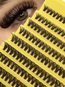 8-16mm Curl D DIY 200pcs 40D Faux Mink Eyelash Extensions Mixed Length Natural Anime Cluster Extra Thick DIY Lash Set, Reusable For Makeup Toolslash Clusters,Eyelash Clusters,Individual Eyelashes,Lashes,Fake Lashes