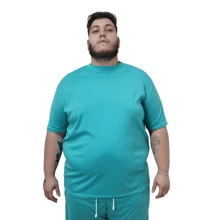Kit 3 Plus Size Plain Dry Fit T-Shirts - Merah - View 5