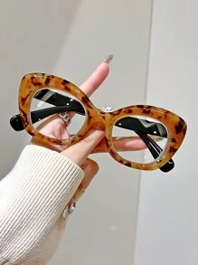 1 副超大猫眼时尚双光阅读眼镜，带透明镜片，渐变色镜框，+1.0 至 +4.0 放大倍数，适合老年人 - 透明 - 查看 25