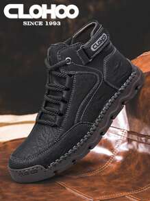 CLOHOO 手工缝制男士短靴，男士高帮皮靴，靴子，登山靴