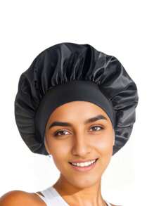 Customized Satin Smooth Sleep Cap, Can Be Customized With Name Or Logo, With Loose Elastic Band, Nighttime Hair Cap For Women, Suitable For All Hair Types