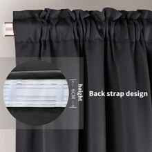 1 rèm cách âm và cản sáng, nhiều kích cỡ, thiết kế dây kéo, cách nhiệt và chống tia UV, bảo vệ sự riêng tư, thích hợp cho phòng ngủ, phòng khách, phòng học, rèm cửa theo phong cách hiện đại và tối giản - Màu xanh đậm 27D - Xem 4
