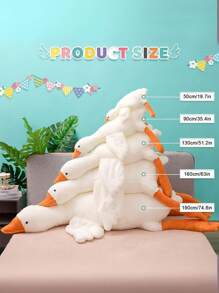 Decorazione natalizia 160cm Grandi giocattoli di peluche bianchi a forma di anatra, cuscino morbido e soffice, bambola di oca o cigno, tappetino da pavimento, decorazione per camera da letto, cuscino, regalo per bambini e ragazze per il compleanno, Ringraziamento, Natale, decorazioni per feste