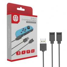 2 In 1 Switch Joy-Con Cable Compatible With Switch Joy-Con Controller One-To-Two-Line Charging While Playing Cable Length 2.5M Play White Charging - Black - View 8