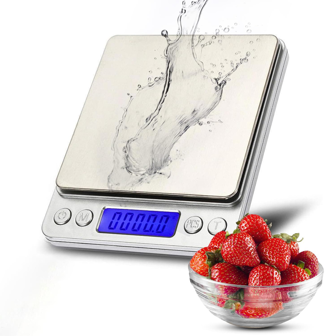 AOYI Small Digital Kitchen Scale For Baking, Precision Weight Scale Grams And Ounces For Jewelry, 3kg/6.6lb, Portable Battery Operated Scale With Tray For Food Cooking, Weighing Scales For Measuring, Sourdough Bread, Tracking Intake, Battery Not Included