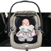 Infant Car Seat Insert, Baby Carseat Head & Body Support For Newborn, 2-In-1 Reversible Baby Car Seat Cushion, Soft Stroller Cushion Insert For Car Seats, Bouncer, Strollers, Swing - màu đen - Xem 1