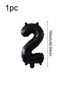 16-Inch Black Number Foil Balloons, Polyester Membrane Balloons For Birthday Party Decorations, Graduation Ceremony Decorations, New Year Decorations, Holiday Decorations - Black - View 7