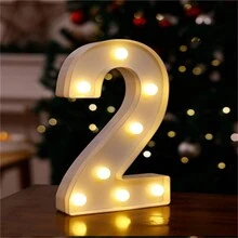 1个22厘米/8.66英寸大尺寸LED发光数字字母灯，带挂钩，适合墙面装饰，心形设计，包含26个字母（0-9），电池供电（不含电池），ABS材质。适用于情人节、新年、春节、婚礼、浪漫装饰、家居装饰、办公室装饰、派对装饰，营造浪漫氛围。 - 白色 - 查看 14