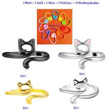 EDCUEBE7 1/15 件钩针张力环、可调节针织针迹标记、纱线张力环、简易钩针针迹标记（颜色随机）、配饰、母亲节、祖母节、感恩节、圣诞节礼物 - 彩色 - 查看 21