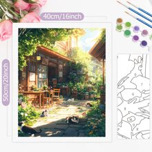 1 件成人丙烯颜料数字画乡村山区数字画套装个性化礼物 40x50cm/16x20 英寸无画框