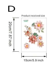 1 件风格花朵贴纸 - 新鲜花朵灯开关贴花；适用于客厅入口墙壁装饰自粘装饰乙烯基贴花、卧室装饰、房间装饰品、装饰、秋季装饰、教室装饰、可移除贴纸婴儿淋浴家庭装饰礼物 - 彩色 - 查看 14