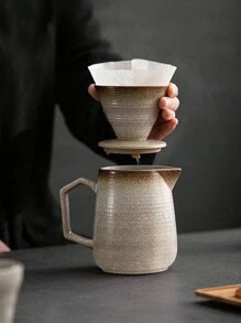 1pc Hand-Made Drip Coffee Pot Set, Home Coffee Maker Tool, Drip Filter Coffee Sharing Pot - Multicolor - View 9