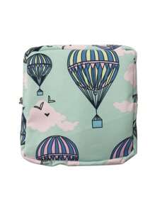 1 pieza Bolsa de almacenamiento de compresas sanitarias, bolsa de almacenamiento de viaje multifuncional, bolsa impermeable grande para compresas sanitarias, bolsa de viaje para cosméticos y artículos de aseo para mujeres, organizador de maquillaje de gran capacidad, estuche de maquillaje, para lápiz labial, brochas, cuidado de la piel, teléfono móvil, monedas, artículos pequeños, para el hogar, regalos, vacaciones y festivales de Halloween, Navidad, de uso multifuncional, estilo bohemio