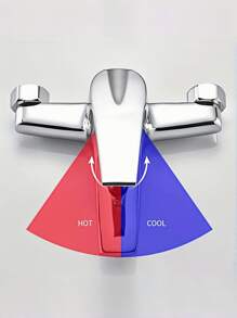 1PC Stainless Steel Washroom Shower Hot And Cold Faucet, Bathroom Toilet Bathroom Tub Water Mixing Valve, Concealed In The Wall Triple Connection Faucet. Zinc Alloy Triple Valve Mixer Tap For Bathtub Shower, High-Pressure Water Control, No Electricity Needed, Easy Installation