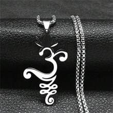 佛教 OM Mara 瑜伽脉轮不锈钢项链 项链女款 黑色/金色/银色佛像项链 珠宝礼物项圈 - 項鍊 - 查看 9
