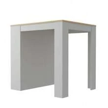 2 Piece Kitchen Set, Kitchen Island Table + Pantry Cabinet, White / Light Oak,YH-Choice