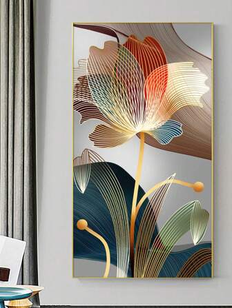 5D DIY 大型钻石画套件（27.6x15.7 英寸/70x40厘米）莲花圆形全钻钻石艺术套件图片编号套件适用于家居墙面装饰礼物圣诞节万圣节节日减压