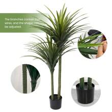 Árboles artificiales de interior, árboles artificiales con macetas exquisitas, muy simulados, antidecoloración, a prueba de rayos ultravioleta, seguros y artificiales - Verde - Ver 4