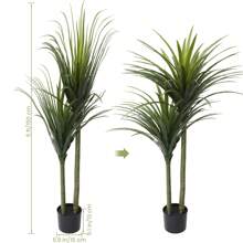 Árboles artificiales de interior, árboles artificiales con macetas exquisitas, muy simulados, antidecoloración, a prueba de rayos ultravioleta, seguros y artificiales - Verde - Ver 5