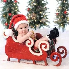 婴儿摄影道具 - 圣诞老人帽子、服装和新年装饰品 婴儿洗礼 复活节礼物 适合女孩/男孩的物品