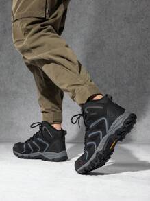 Men's Ankle High Waterproof Slip-Proof Hiking Boots Outdoor Lightweight Shoes Trekking Trails Armadillo Perfect For Outdoors - Black - View 2