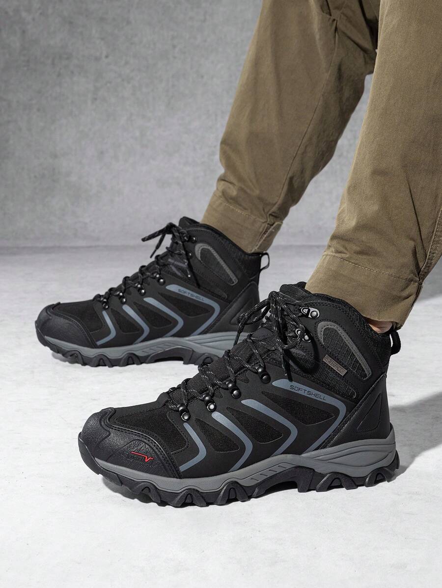 Men's Ankle High Waterproof Slip-Proof Hiking Boots Outdoor Lightweight Shoes Trekking Trails Armadillo Perfect For Outdoors - Black - View 1