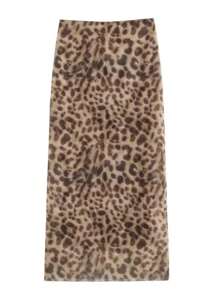Falda Larga Strech Animal Print - Café integral - Ver 5