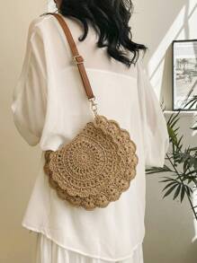 Summer Straw Woven Minimalist Shoulder & Crossbody Small Bag, Perfect For Beach Vacation, Travel, Shopping, And Vacation Essentials, Perfectly Matching With Vacation Outfits Women, Perfect For Summer, Vacation & Beach