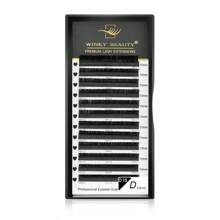 Winky Beauty Extensiones de pestañas planas de seda suave clásica en forma de elipse, color negro mate, con densa de puntas divididas, aspecto natural de visón falso, suministros profesionales de pestañas postizas para salón de belleza, 0.15mm 0.20mm 8-15mm racimos de pestañas, racimos de pestañas, pestañas individuales, pestañas, pestañas postizas