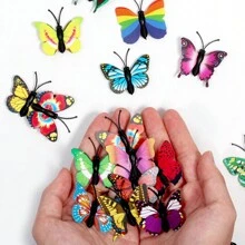 10/20/30pcs/Set Colorful Simulation Butterfly Thumbtack For Wall Decoration, Random Pattern, Suitable For Photo Board Or Bulletin Board Back To School - Multicolor - View 6