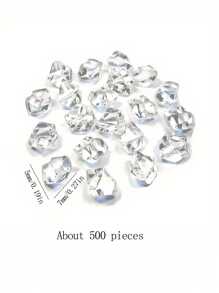 500pcs Fake Ice Cubes, Vase Filler For DIY Photography Props, Fish Tank, Tabletop Decor, Event Centerpiece, Home Party, Theme Party, Gift Box, Garden & Yard Decoration Gifts Birthday Graduation
