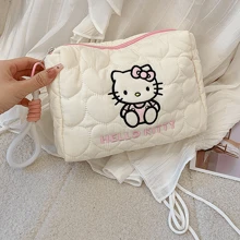 Sanrio Canvas Makeup Bag - Large Capacity, Non-Waterproof, Scent-Free Cosmetic Organizer For Tools & Accessories,Boho Vibes,For Holiday Beach, Bathroom Collection, Bedroom Collection, Large Capacity