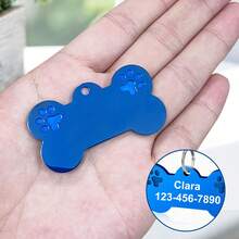Rokhevn 1 Thẻ ID Thú Cưng Cá Nhân Hóa, Thẻ Chó Bằng Thép Không Gỉ Tùy Chỉnh Có In Hai Bàn Chân, Văn Bản Tùy Chỉnh 2 Dòng Cho Tên Và Số Điện Thoại - Nhiều màu - Xem 3