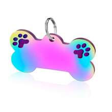 Rokhevn 1 Thẻ ID Thú Cưng Cá Nhân Hóa, Thẻ Chó Bằng Thép Không Gỉ Tùy Chỉnh Có In Hai Bàn Chân, Văn Bản Tùy Chỉnh 2 Dòng Cho Tên Và Số Điện Thoại - Nhiều màu - Xem 6