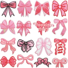 1 Piece/4 Pieces Of Bowknot Design Embroidery Hot Stamping Patch, Iron On Letters For Clothing,Iron On Patches, Suitable For DIY Clothing And Accessories - Hats, Jeans, Dresses, With Unique And Cute Cartoon Embroidery Stickers, Hot Stamping Cloth T-Shirt Bags, Shoe Clothing Stickers, Embroidery Cloth Stickers, Sewing