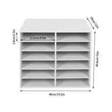 Desktop Literature Organizer Office File Sorter Mail Center Magazine Holder Paper Cabinet With Adjustable Shelves Mailbox For Office Home School Classroom Shelves, 12 Slots, White