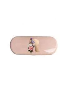 Creamy/Monet-Style Solid Color Glasses Case, New And Simple Design, Convenient And Portable With Waterproof And Dustproof Function (Small Size, Made Of Plastic Material) Initial Glasses Case Hard Shell - PU Leather Flower Gold Letter A-Z Flower Prints Pink Eyeglass Case
