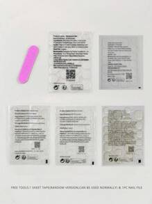 24 片装半透明紫色蝴蝶形状指甲贴纸，适合女孩美甲按压指甲，美甲用品，指甲 - 紫色 - 查看 4