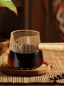 1pc Glass Double-Spout Coffee Brewing Cup With Measuring Lines And Engraved Text For Home Use, High Temperature Resistant, Durable, Applicable To Espresso - Multicolor - View 8