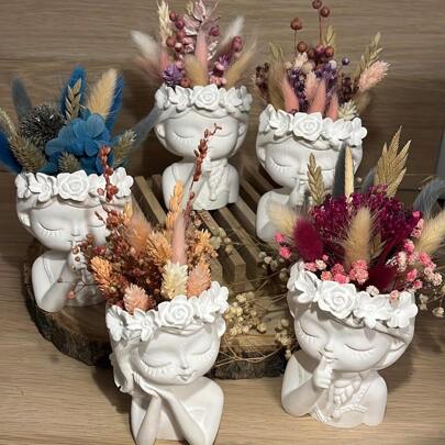 Vase Silicone Mold For Girls, DIY Succulent Plant Concrete Planter, Flower Vase, Gypsum, Clay, Candle Holder Mold, Home Decor