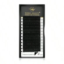Winky Beauty 椭圆扁平睫毛延长单根长度 8-15 毫米自然柔软丝质经典单根浓密 12 排 0.15 毫米/0.20 毫米种植单根假睫毛优质线材哑光黑色化妆适合专业睫毛师睫毛簇、睫毛簇、单根睫毛、睫毛、假睫毛 - C - 查看 16