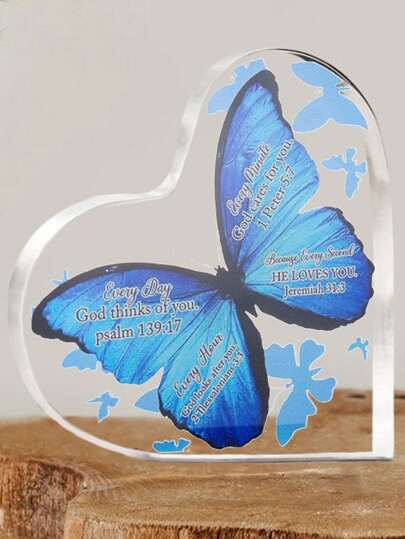 1 件，送给母亲的礼物，女儿送给母亲的生日礼物，母亲节圣诞节感恩节礼物，送给继母婆婆的额外礼物创意，妈妈亚克力装饰标志/牌匾（蝴蝶）