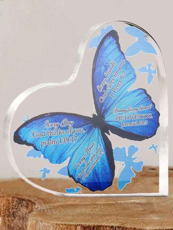 1pc, Gifts For Mother, Birthday Gifts For Mother From Daughter, Mother's Day Christmas Thanksgiving Present, Bonus Mom Step Mom Mother In Law Gift Idea, Mom Acrylic Decoration Sign/Plaque (Butterfly)