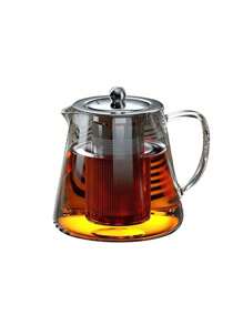 1pc Glass Tea Pot Tea Set, Household Flower Tea Pot Heatproof High Temperature Resistant Thick Teapot With Filter - Transparent - View 9