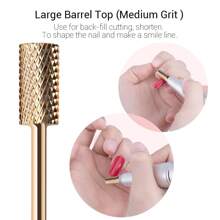 MelodySusie Nail Drill Bits Set, 7pcs Tungsten Carbide Nail Bits For Nail Drill E-File, 3/32 Inch Bits Manicure Pedicure Remover Tools For Acrylic Gel Nails, Salon Home Nail Care Supplies, Gold - 批頭套裝(7 件) - 查看 6